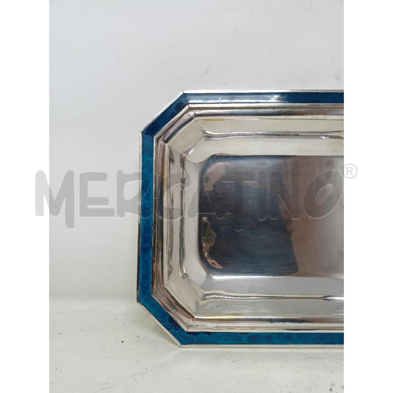 VASSOIO METALLO OTTAGONALE ALLUNGATO B SMALTATO BLU SFUMATURE | Mercatino dell'Usato Roma re di roma 3