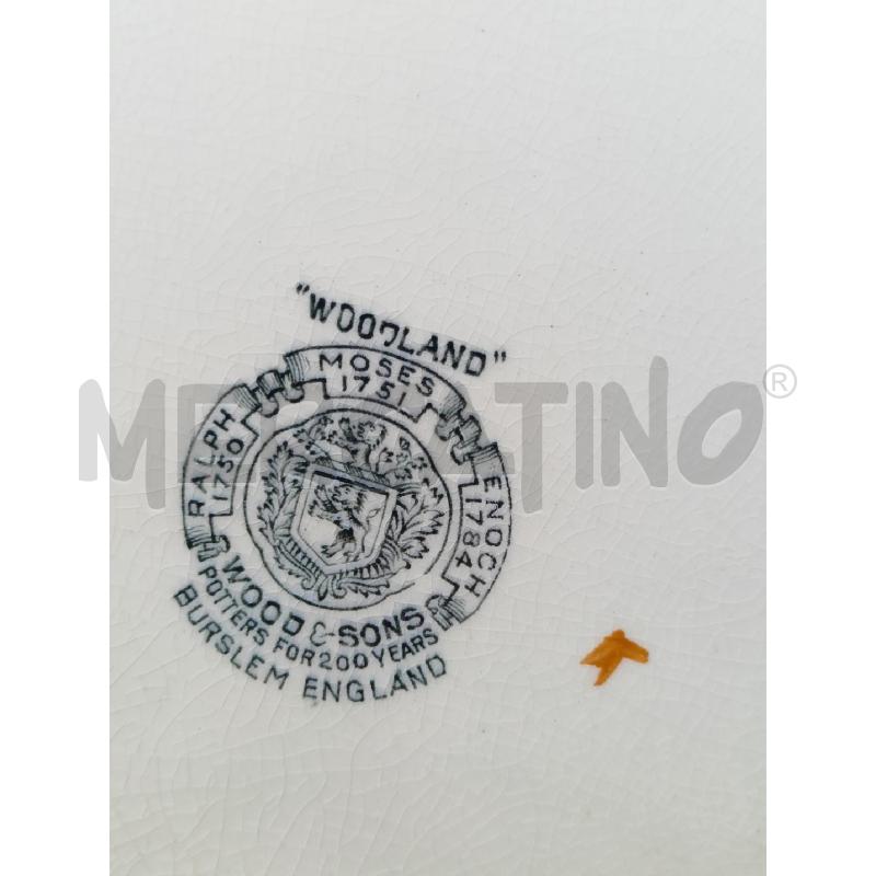 VASSOIO WOODLAND  CERAMICA RETT STONDATO PONTE ANIMALI FIUME ALBERI CASE  | Mercatino dell'Usato Roma re di roma 2