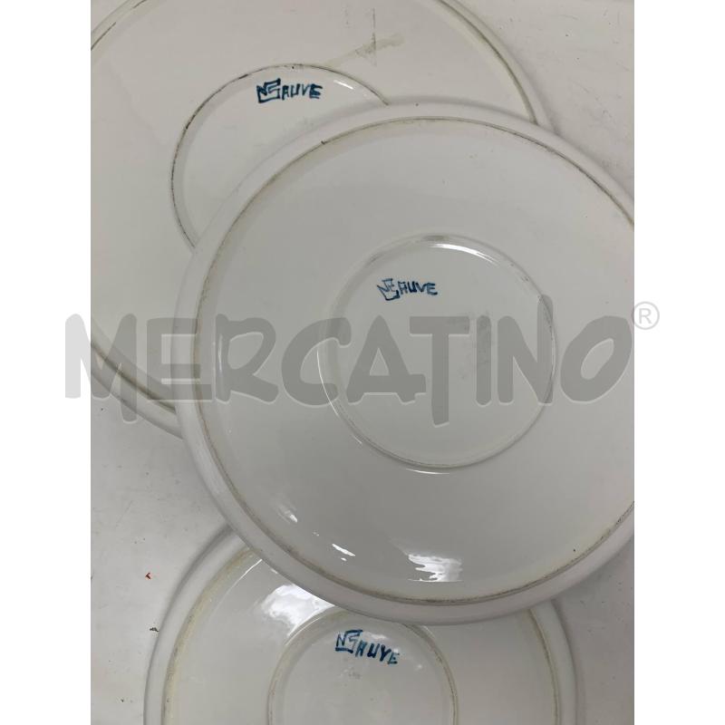 VASSOI TRIS TONDI CERAMICA '70 SPUGNATO AZZURRO FASCIA BIANCA | Mercatino dell'Usato Roma re di roma 4