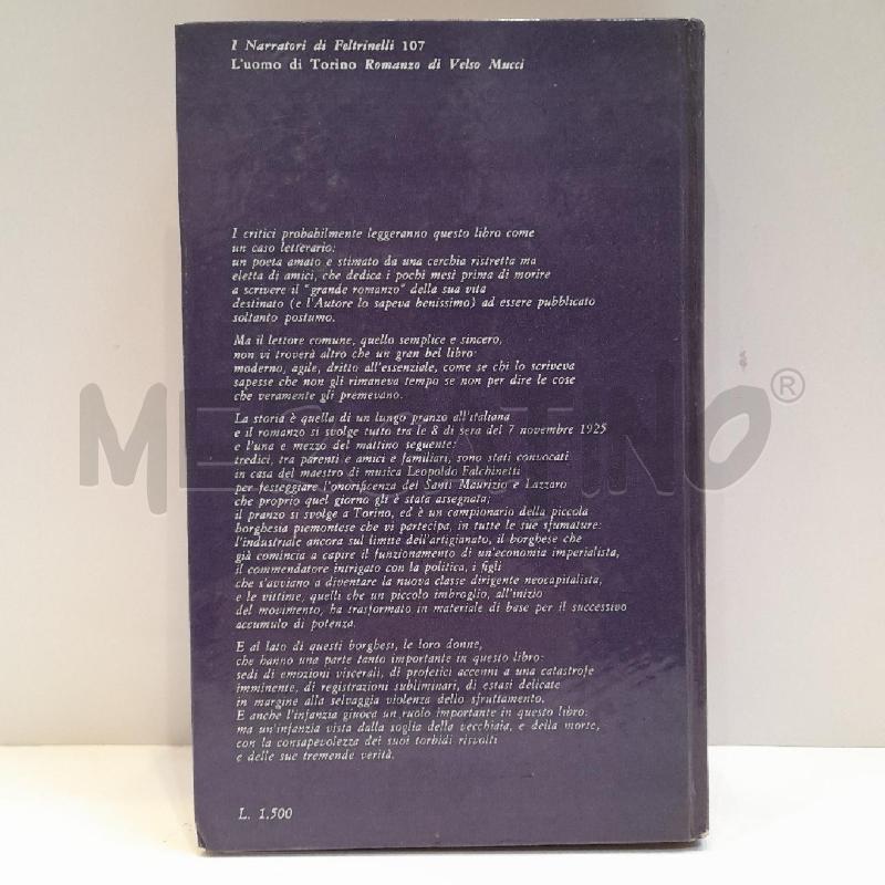 VELSO MUCCI L'UOMO DI TORINO FELTRINELLI | Mercatino dell'Usato Roma re di roma 3