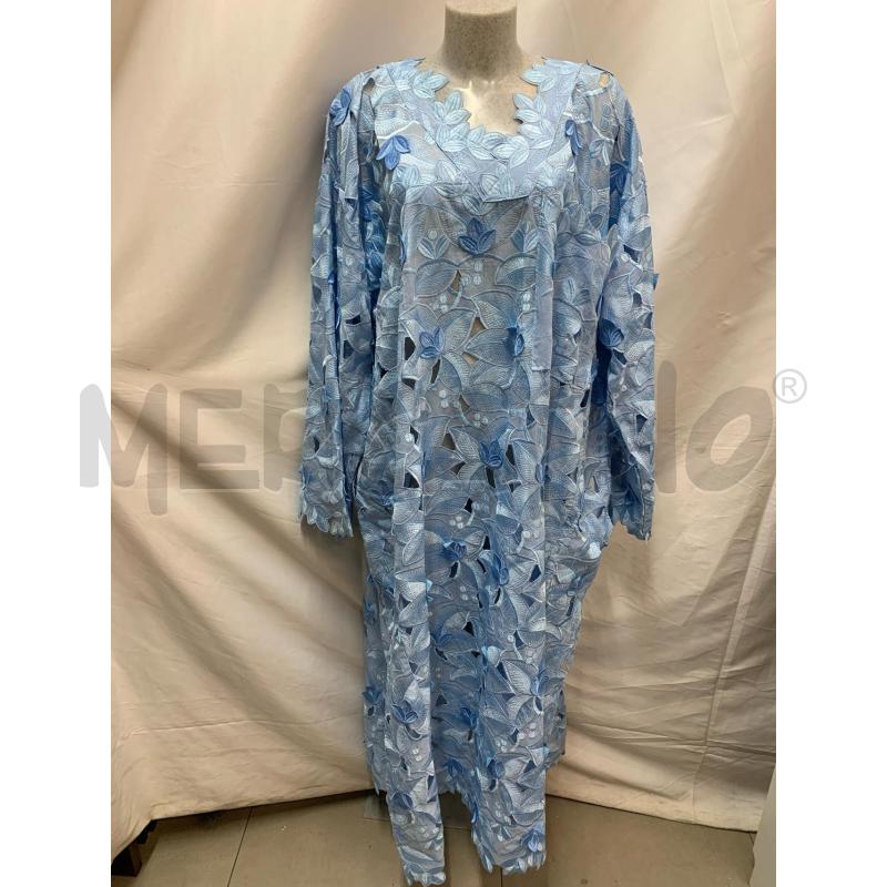 VESTITO AFRICA CELESTE FOGLIE  | Mercatino dell'Usato Roma re di roma 1