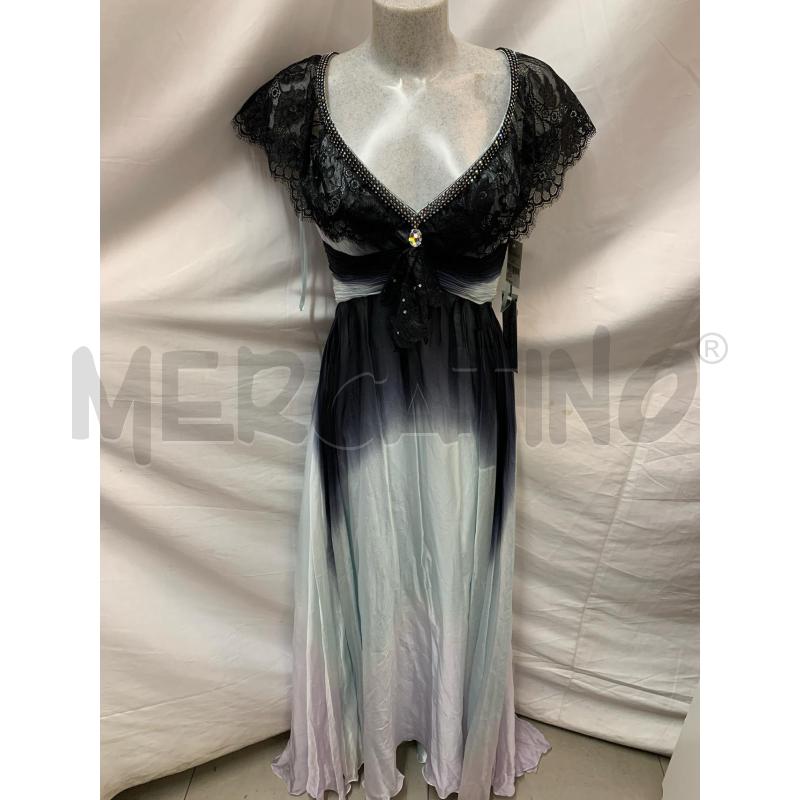 VESTITO ALEXIA CELESTE NERO PIZZO STRASS | Mercatino dell'Usato Roma re di roma 1