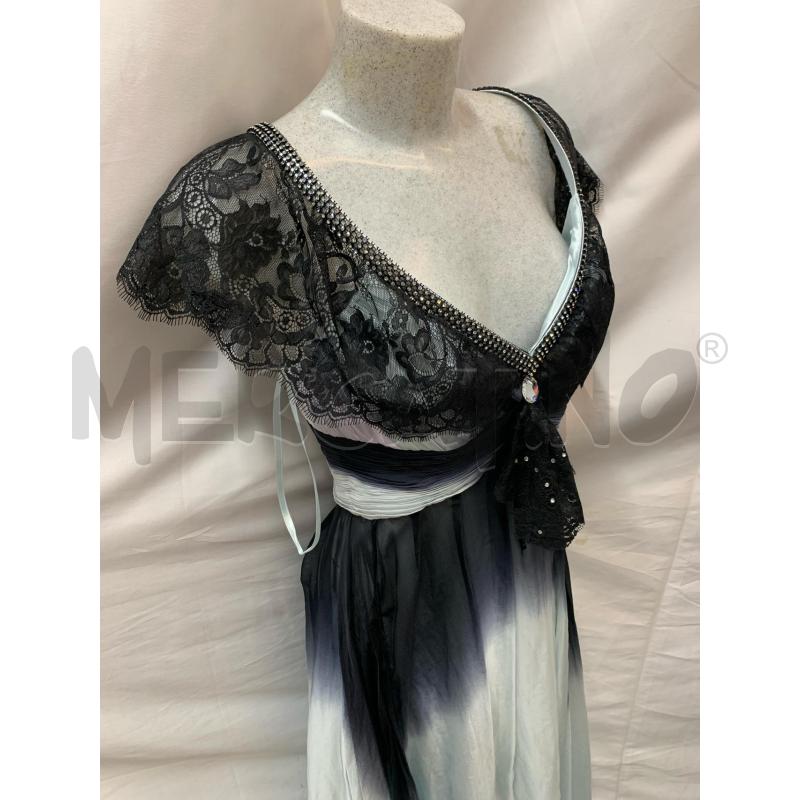 VESTITO ALEXIA CELESTE NERO PIZZO STRASS | Mercatino dell'Usato Roma re di roma 2