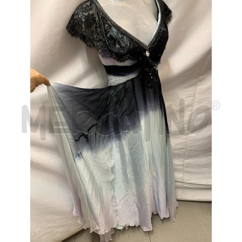 VESTITO ALEXIA CELESTE NERO PIZZO STRASS | Mercatino dell'Usato Roma re di roma 3
