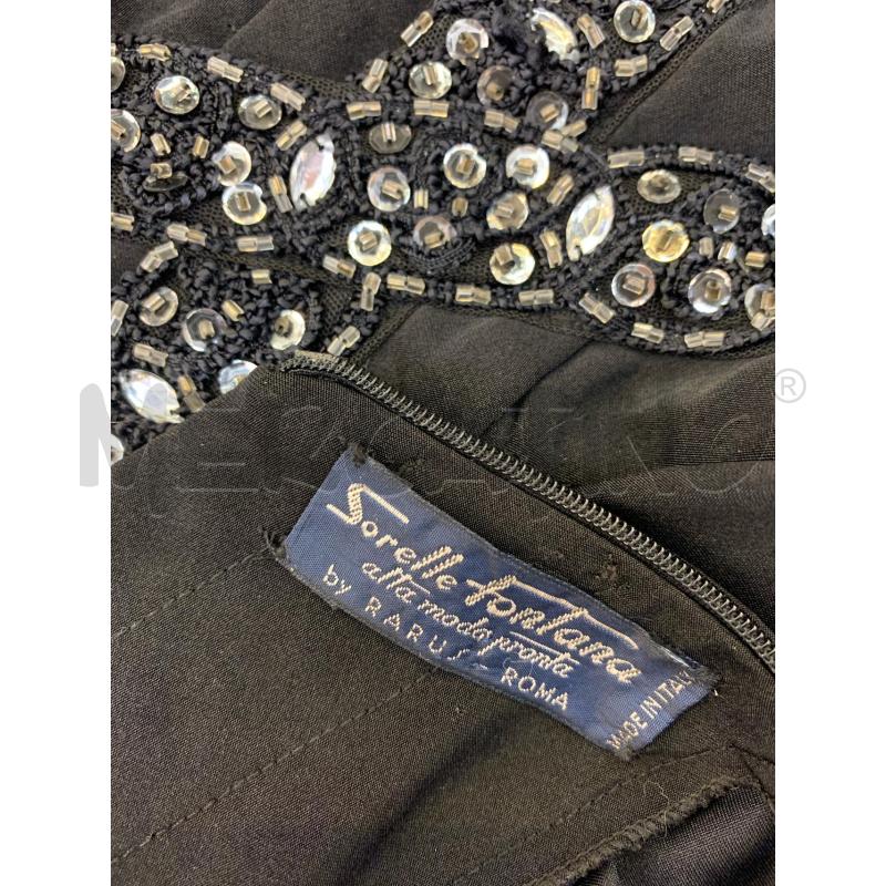 VESTITO ATELIER SORELLE FONTANA NERO STRASS INCROCIO  | Mercatino dell'Usato Roma re di roma 5