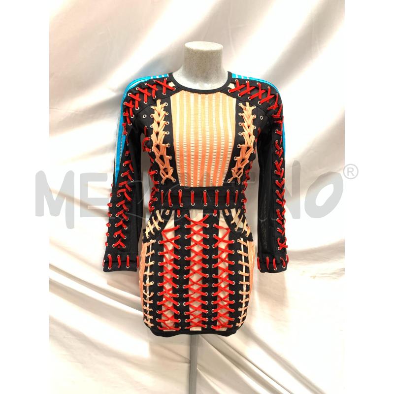 VESTITO ATHINA LACCH INTRECCI NERO ROSSO ARANCIO CELESTE | Mercatino dell'Usato Roma re di roma 1