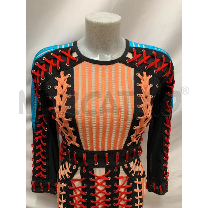 VESTITO ATHINA LACCH INTRECCI NERO ROSSO ARANCIO CELESTE | Mercatino dell'Usato Roma re di roma 4