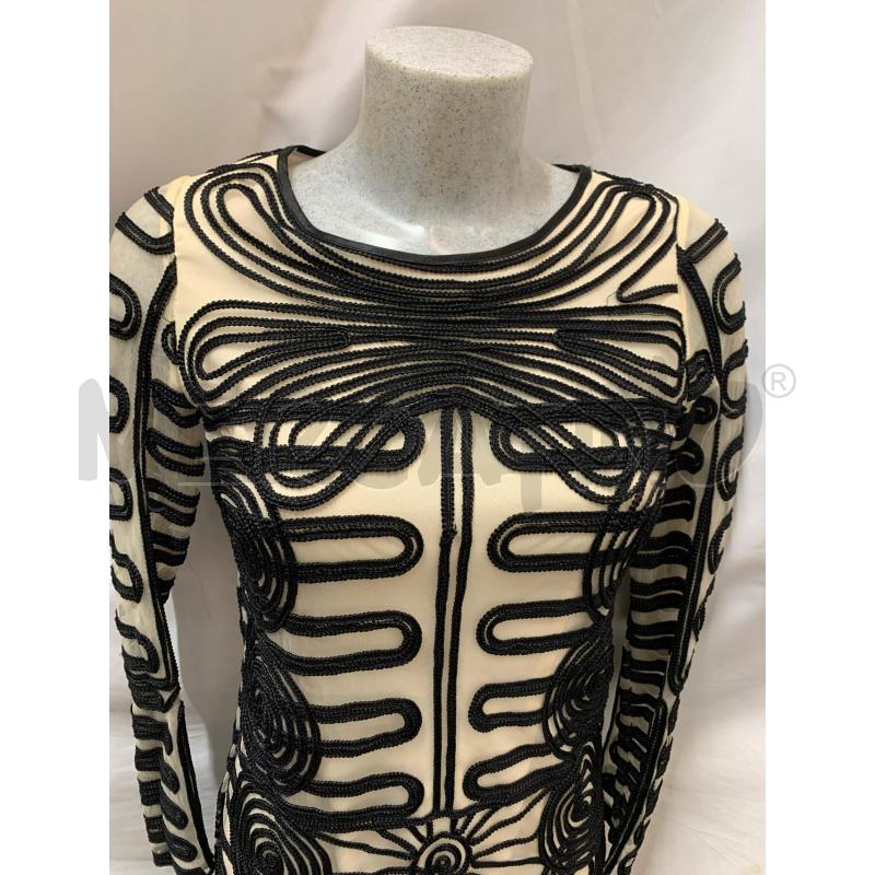 VESTITO DIKARMI TULLE PANNA RICAMI NERO | Mercatino dell'Usato Roma re di roma 4