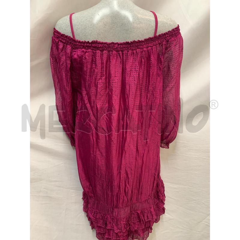 VESTITO DONNA ANYPLACE SETA FUCSIA POIS  | Mercatino dell'Usato Roma re di roma 3