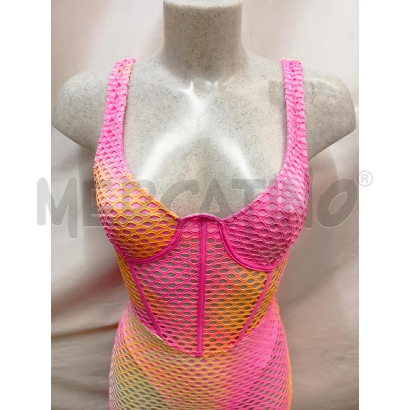 VESTITO DONNA DRESSCODE ROSA RETE ARANCIO | Mercatino dell'Usato Roma re di roma 4