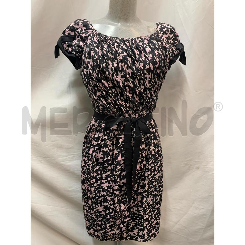 VESTITO DONNA MILLY NERO FIORI ROSA  | Mercatino dell'Usato Roma re di roma 1