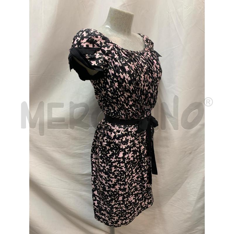 VESTITO DONNA MILLY NERO FIORI ROSA  | Mercatino dell'Usato Roma re di roma 2