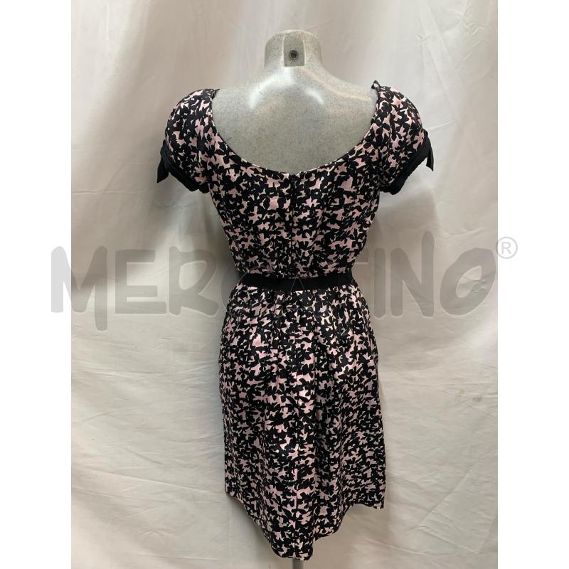 VESTITO DONNA MILLY NERO FIORI ROSA  | Mercatino dell'Usato Roma re di roma 3