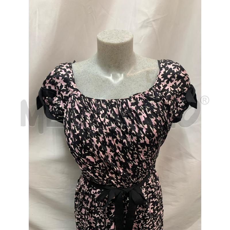 VESTITO DONNA MILLY NERO FIORI ROSA  | Mercatino dell'Usato Roma re di roma 4