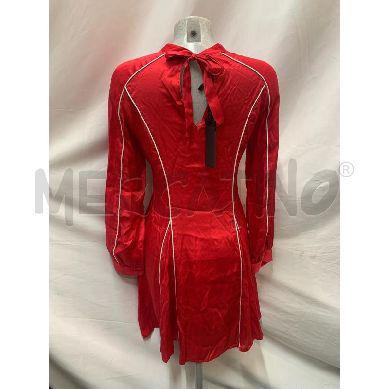 VESTITO DONNA PINKO ROSSO LINEE BIANCO | Mercatino dell'Usato Roma re di roma 3