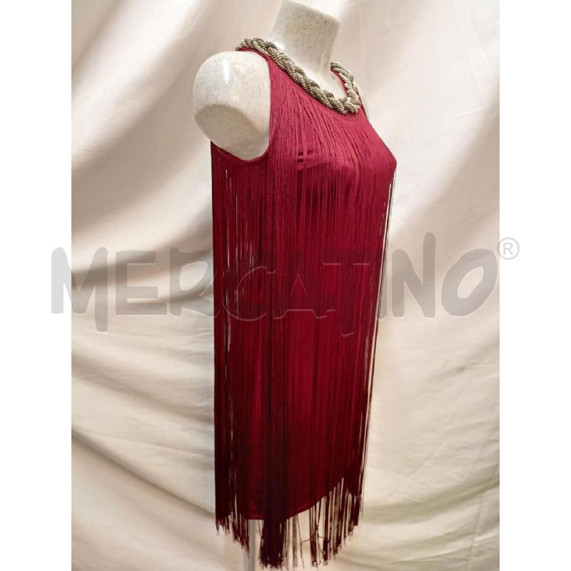 VESTITO DROLE DE LE COPINE BORDEAUX FRANGE | Mercatino dell'Usato Roma re di roma 2