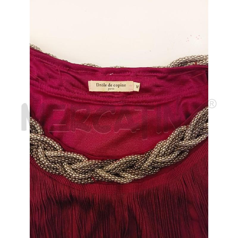 VESTITO DROLE DE LE COPINE BORDEAUX FRANGE | Mercatino dell'Usato Roma re di roma 5