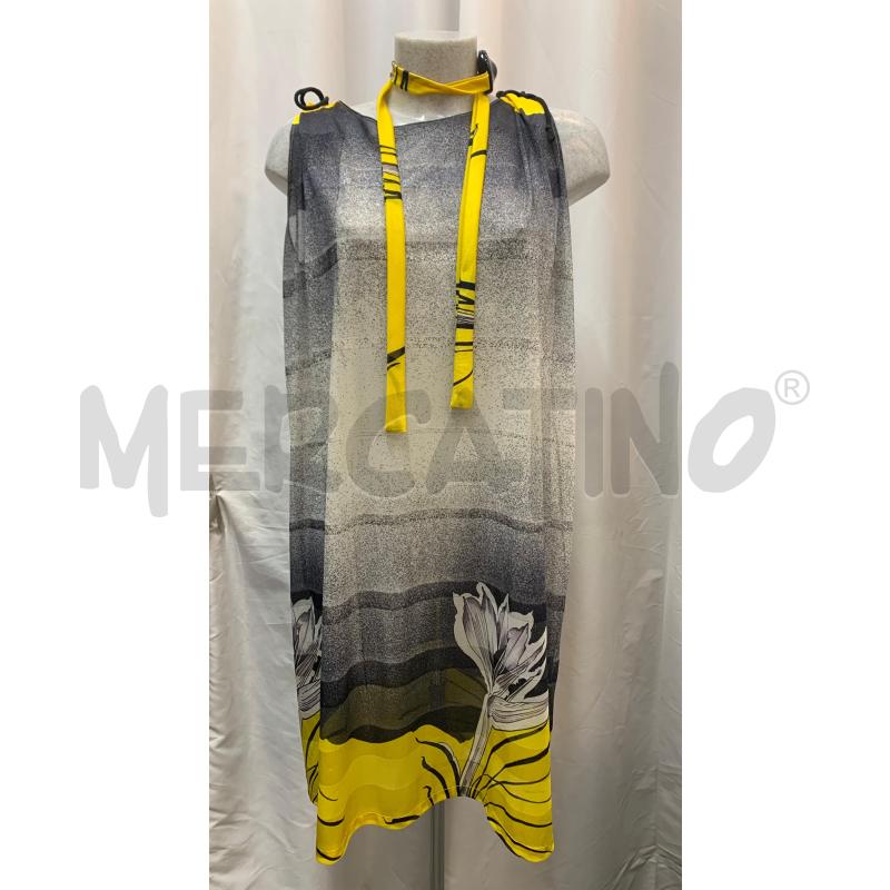 VESTITO DUBIN TULLE GRGIO PUNTINI GIALLO FIORE | Mercatino dell'Usato Roma re di roma 1