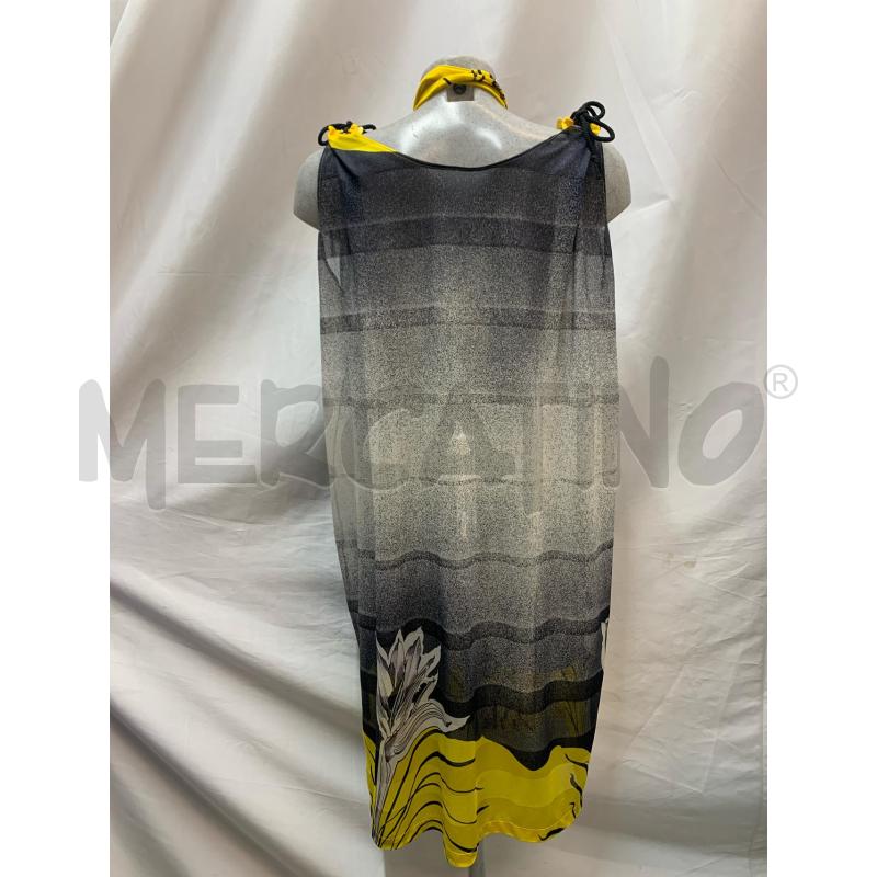 VESTITO DUBIN TULLE GRGIO PUNTINI GIALLO FIORE | Mercatino dell'Usato Roma re di roma 2