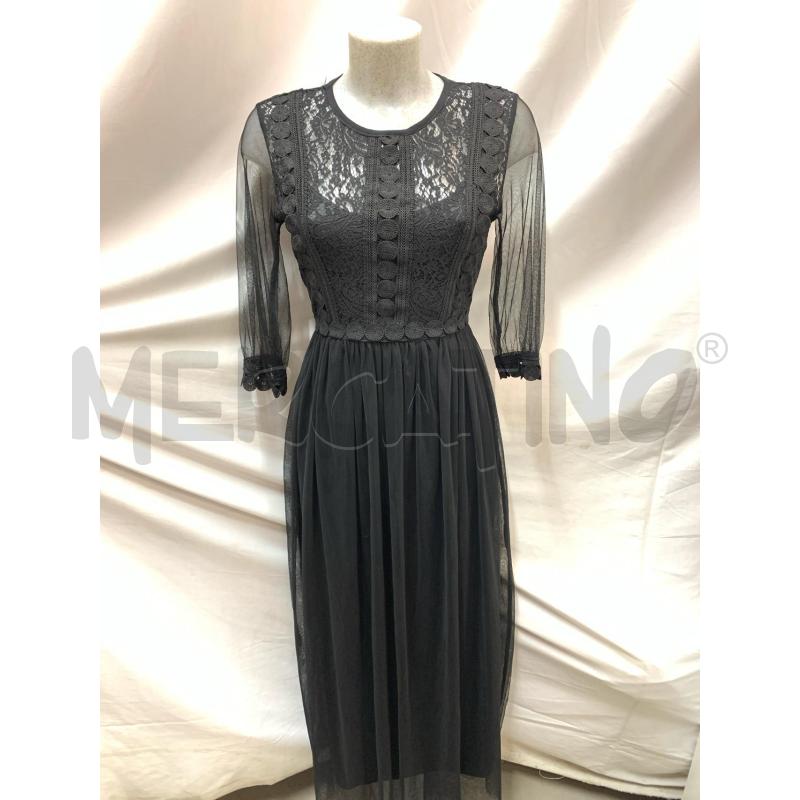 VESTITO GIORGIA E JONH NERO TULLE RICAMO | Mercatino dell'Usato Roma re di roma 1