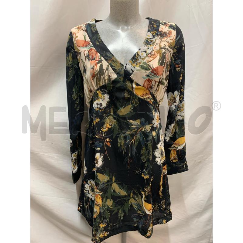 VESTITO NOLITA NERO BEIGE FOGLIE FIORI  | Mercatino dell'Usato Roma re di roma 1
