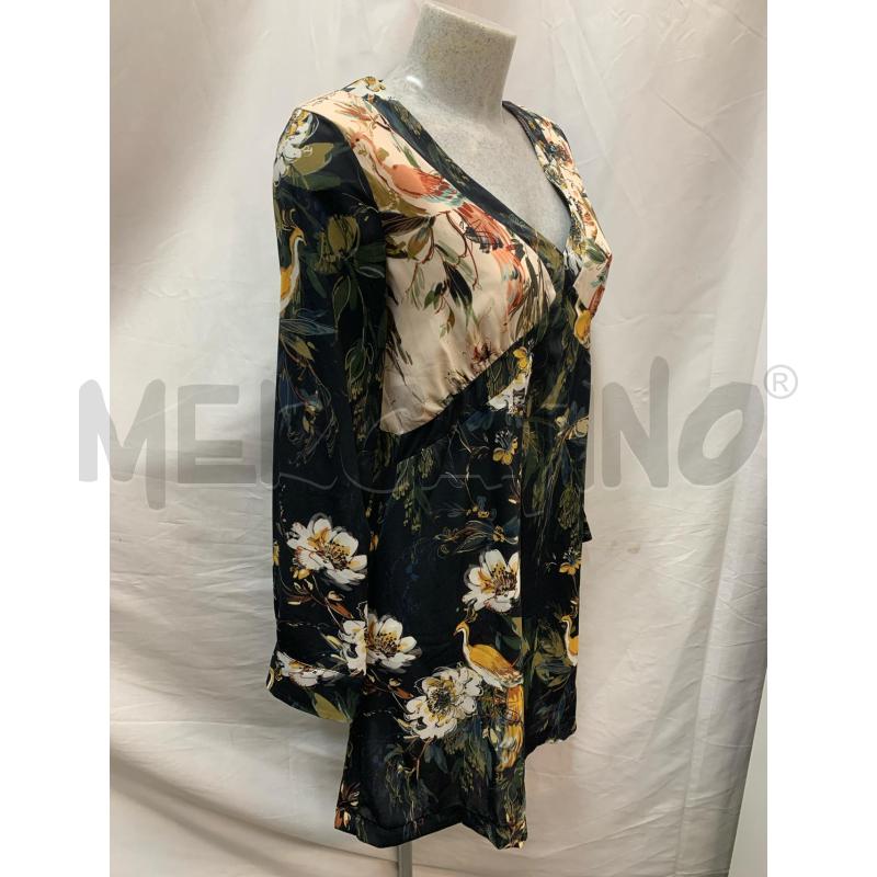 VESTITO NOLITA NERO BEIGE FOGLIE FIORI  | Mercatino dell'Usato Roma re di roma 2
