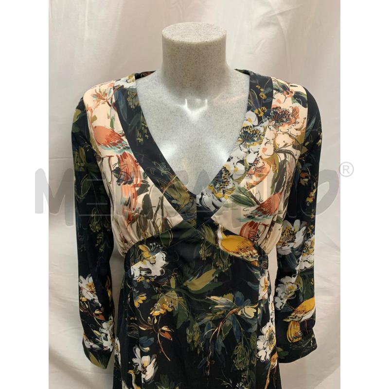 VESTITO NOLITA NERO BEIGE FOGLIE FIORI  | Mercatino dell'Usato Roma re di roma 4