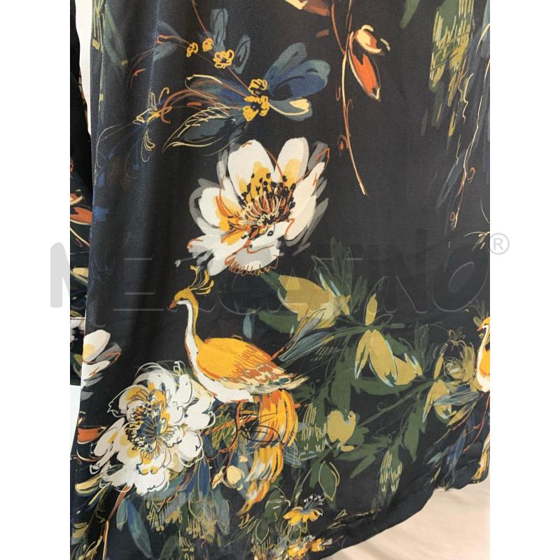 VESTITO NOLITA NERO BEIGE FOGLIE FIORI  | Mercatino dell'Usato Roma re di roma 5
