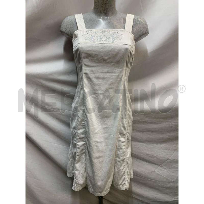 VESTITO ROCCOBAROCCO BIANCO COTONE STRASS | Mercatino dell'Usato Roma re di roma 1