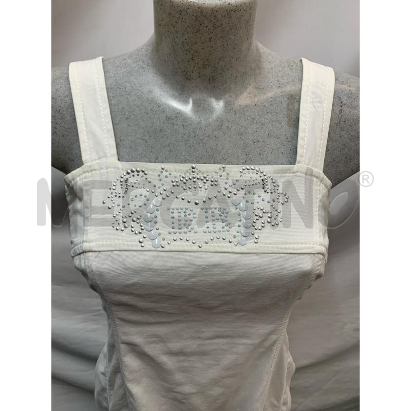 VESTITO ROCCOBAROCCO BIANCO COTONE STRASS | Mercatino dell'Usato Roma re di roma 4