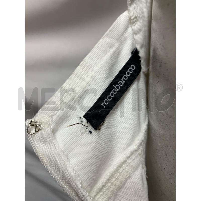 VESTITO ROCCOBAROCCO BIANCO COTONE STRASS | Mercatino dell'Usato Roma re di roma 5