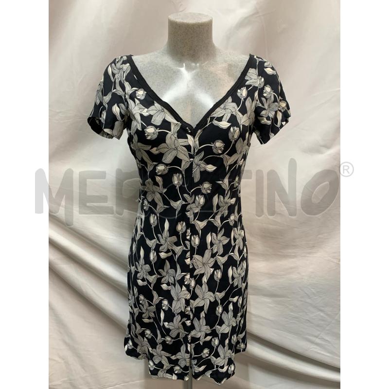 VESTITO SANDRO NERO FIORI BIANC | Mercatino dell'Usato Roma re di roma 1