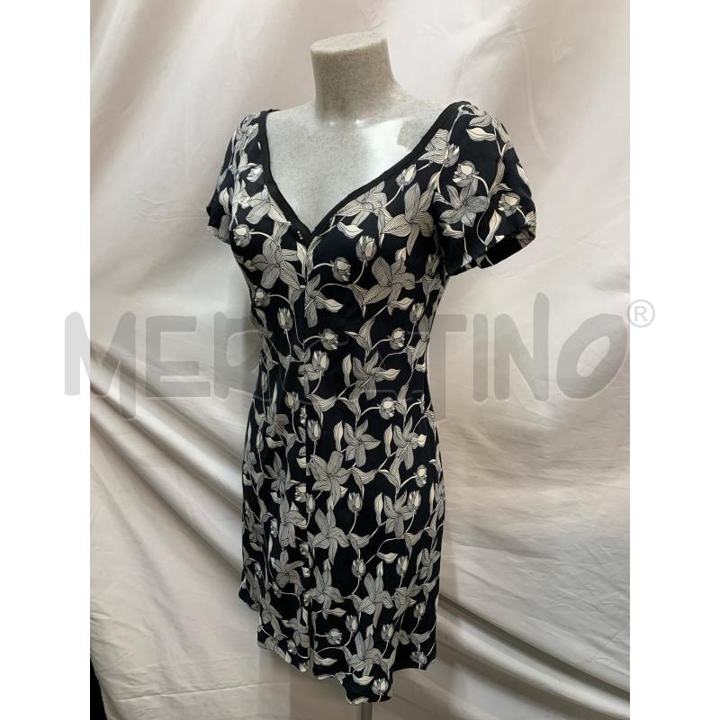 VESTITO SANDRO NERO FIORI BIANC | Mercatino dell'Usato Roma re di roma 2