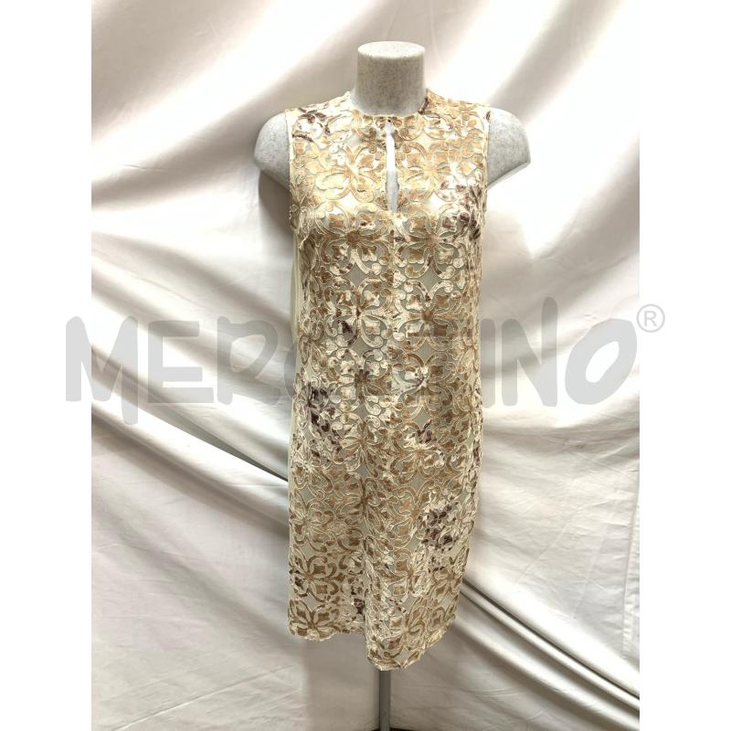 VESTITO ULI SCHNEIDER TULLE BEIGE RICAMI  | Mercatino dell'Usato Roma re di roma 1