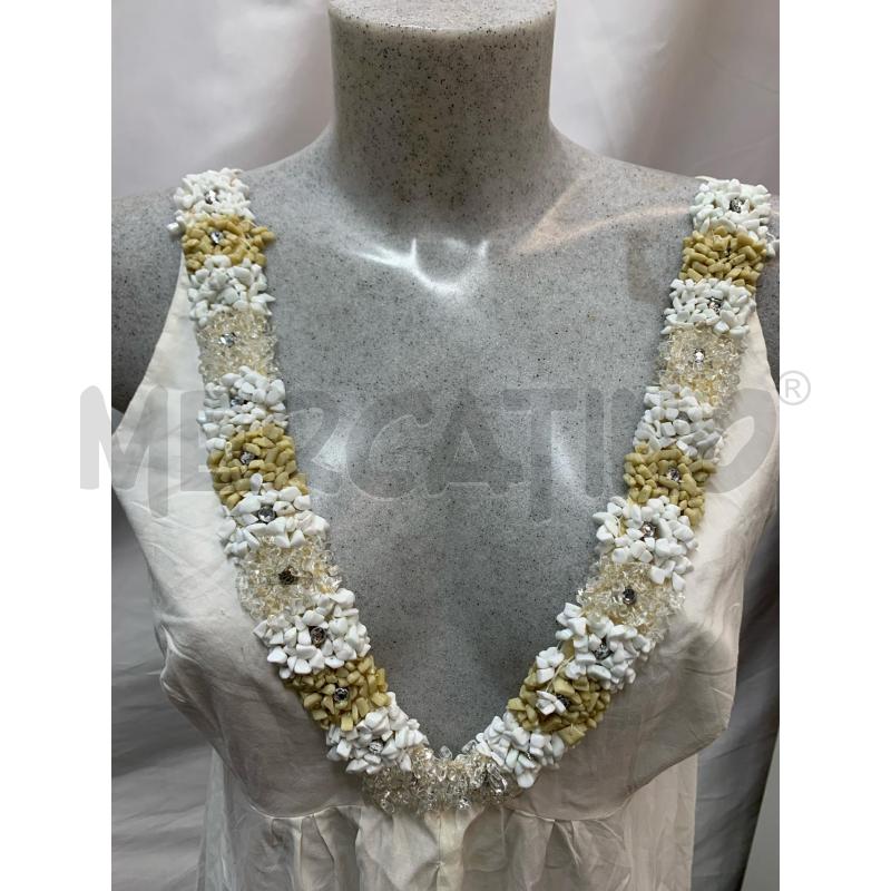 VESTITO VANDA CATUCCI PANNA PIETRE BEIGE BIANCO  | Mercatino dell'Usato Roma re di roma 4