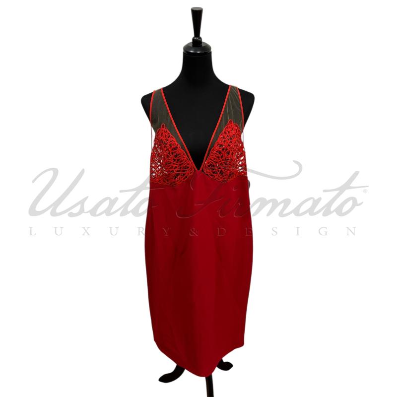 ABITO DONNA GAI MATTIOLO PAILLETTES ROSSO TG 54 | Mercatino dell'Usato Roma parioli 1