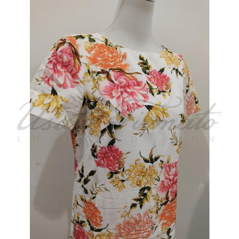 ABITO DONNA LES COPAINS BIANCO FIORI TG 42 | Mercatino dell'Usato Roma parioli 4