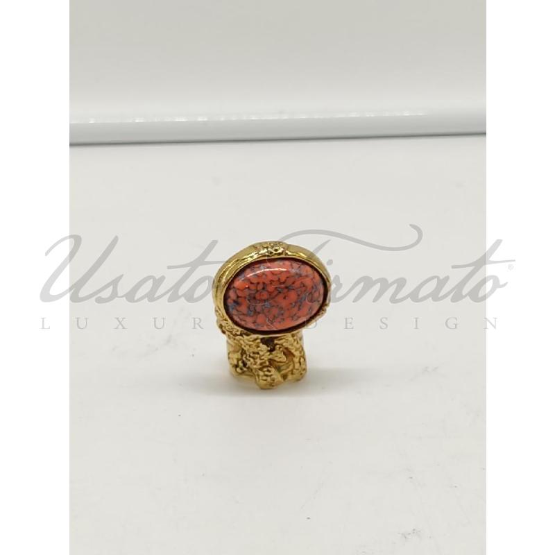 ANELLO DONNA YVES SAINT LAURENT DORATO VINTAGE TG. 6 | Mercatino dell'Usato Roma parioli 1