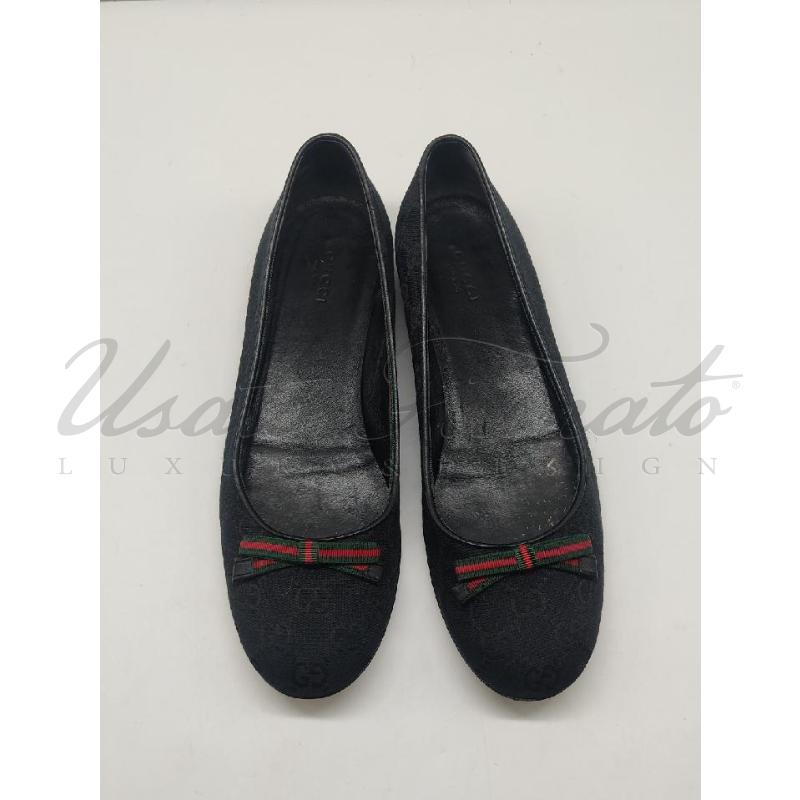 BALLERINA GUCCI MONOGRAM NERO WEB TG 38.5 | Mercatino dell'Usato Roma parioli 2