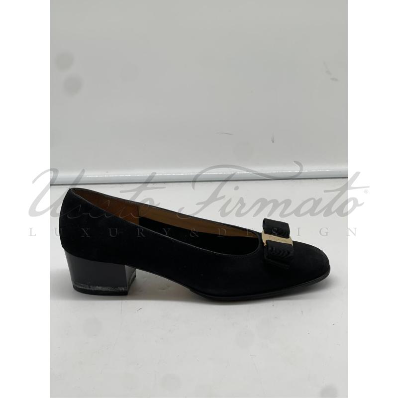 BALLERINA SALVATORE FERRAGAMO NERO FIOCCO TG 6 | Mercatino dell'Usato Roma parioli 1