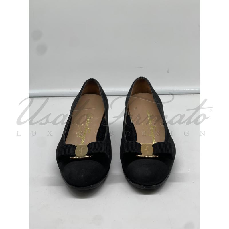 BALLERINA SALVATORE FERRAGAMO NERO FIOCCO TG 6 | Mercatino dell'Usato Roma parioli 2
