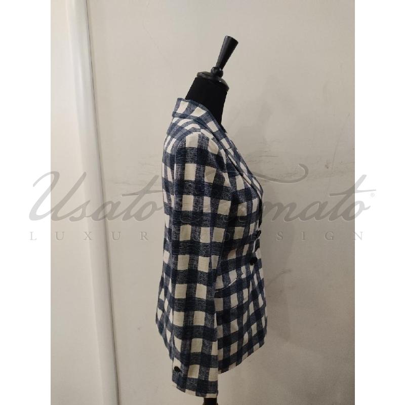BLAZER DONNA CIRCOLO 1901 SCACCHI BIANCO BLU TG S | Mercatino dell'Usato Roma parioli 2