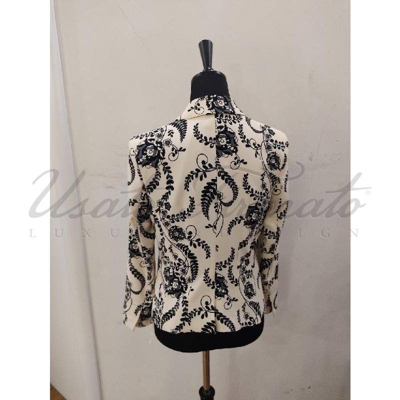BLAZER DONNA ELISABETTA FRANCHI BEIGE NERO TG 44 | Mercatino dell'Usato Roma parioli 3