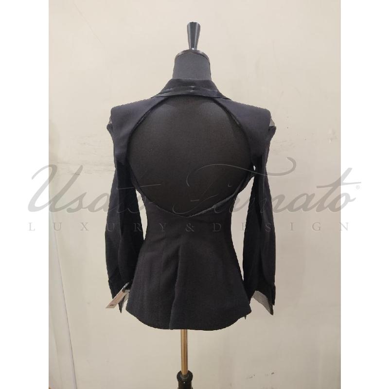 BLAZER DONNA ELISABETTA FRANCHI NERO SCOLLO TG S  | Mercatino dell'Usato Roma parioli 3