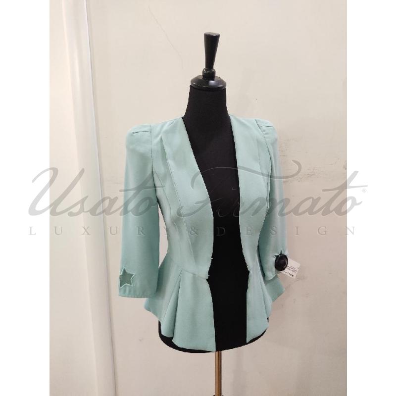 BLAZER DONNA ELISABETTA FRANCHI VERDE ACQUA TG XS | Mercatino dell'Usato Roma parioli 1