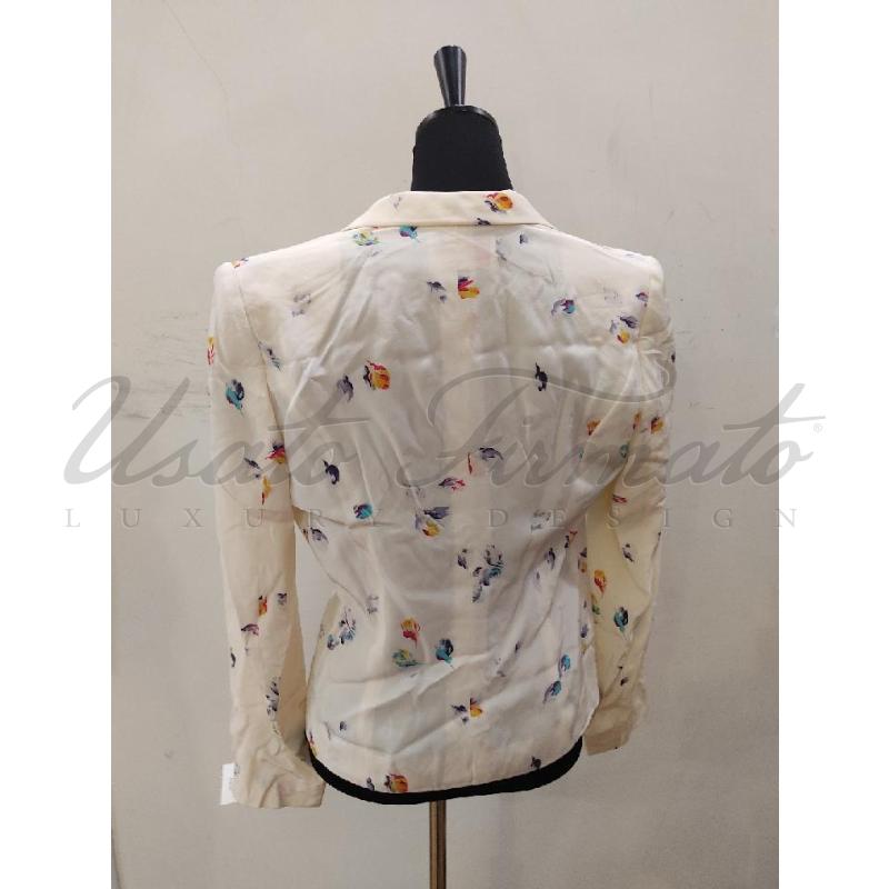 BLAZER DONNA EMANUEL UNGARO SETA BIANCO TG 46 | Mercatino dell'Usato Roma parioli 3