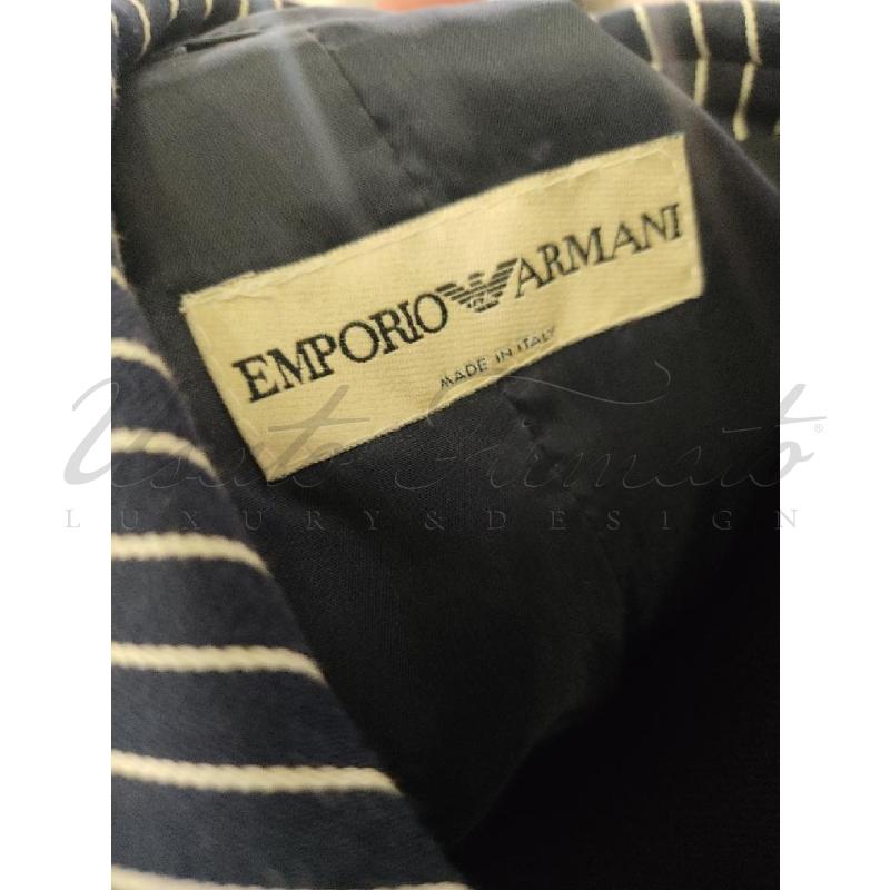 BLAZER DONNA EMPORIO ARMANI GESSATO BLU TG 44 | Mercatino dell'Usato Roma parioli 4