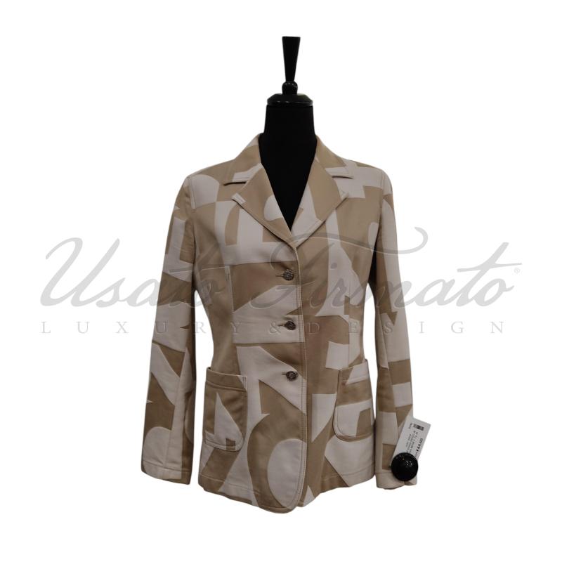 BLAZER DONNA KENZO JEANS LOGO BEIGE TG 40 | Mercatino dell'Usato Roma parioli 1