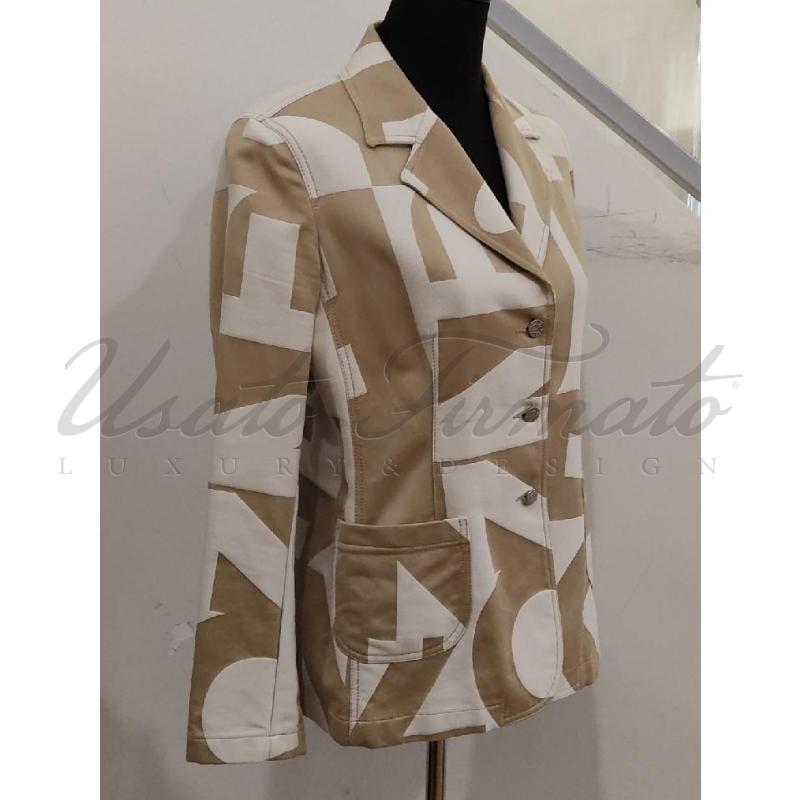 BLAZER DONNA KENZO JEANS LOGO BEIGE TG 40 | Mercatino dell'Usato Roma parioli 2