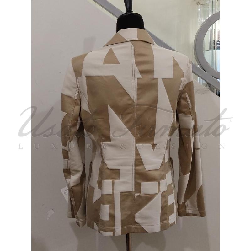 BLAZER DONNA KENZO JEANS LOGO BEIGE TG 40 | Mercatino dell'Usato Roma parioli 3